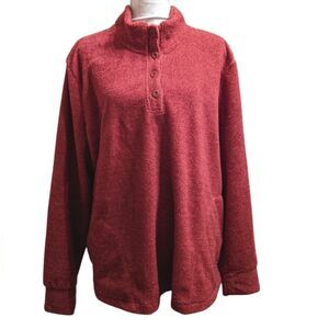 Eddie Bauer Women's Russet Henley Button Tab Long-sleeved Sweater XXL